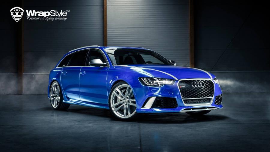  Audi RS6 Avant Joker Blue Chrome by WrapStyle 2014 года  (фото 4 из 9)